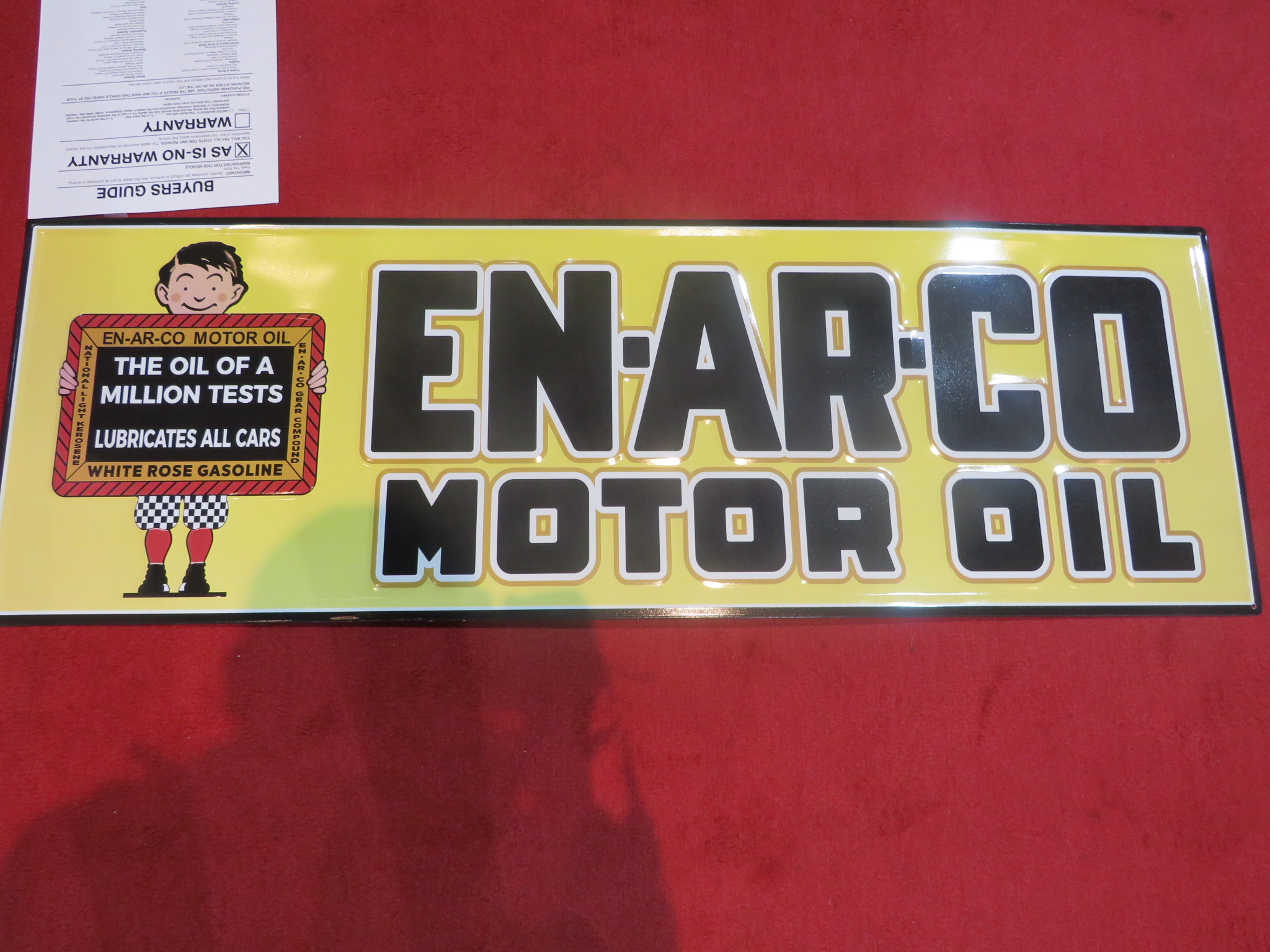 0th Image of a N/A METAL SIGN LARGE EN-AR-CO VINTAGE STYLE