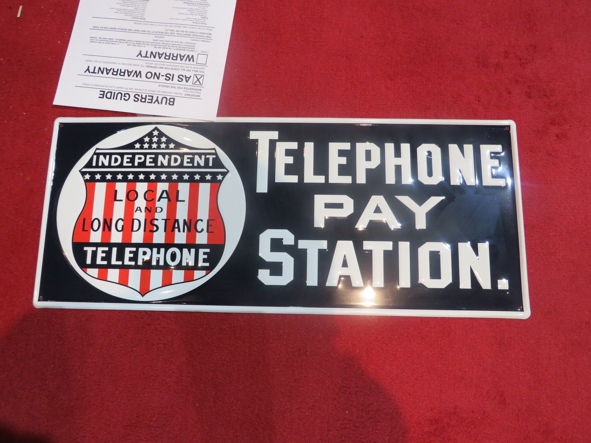 0th Image of a N/A METAL SIGN MED TELEPHONE PAY STATION VINTAGE STYLE