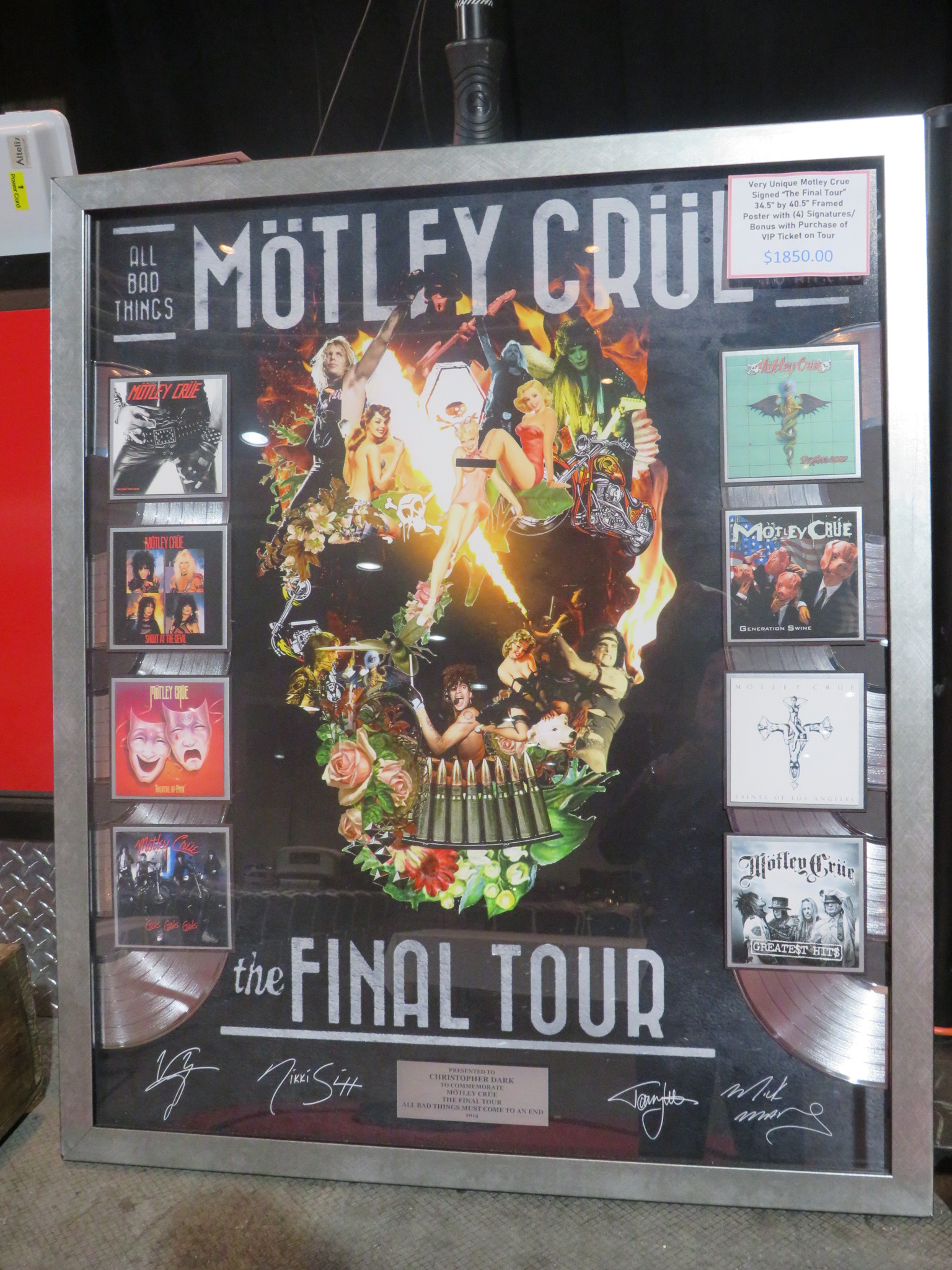 0th Image of a N/A FRAMED SIGNED POSTER MOTLEY CRUE
