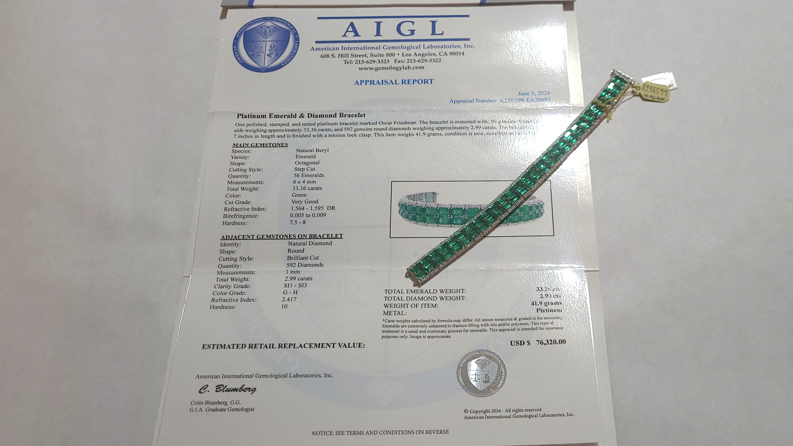 7th Image of a N/A PLATINUM EMERALD DIAMOND
