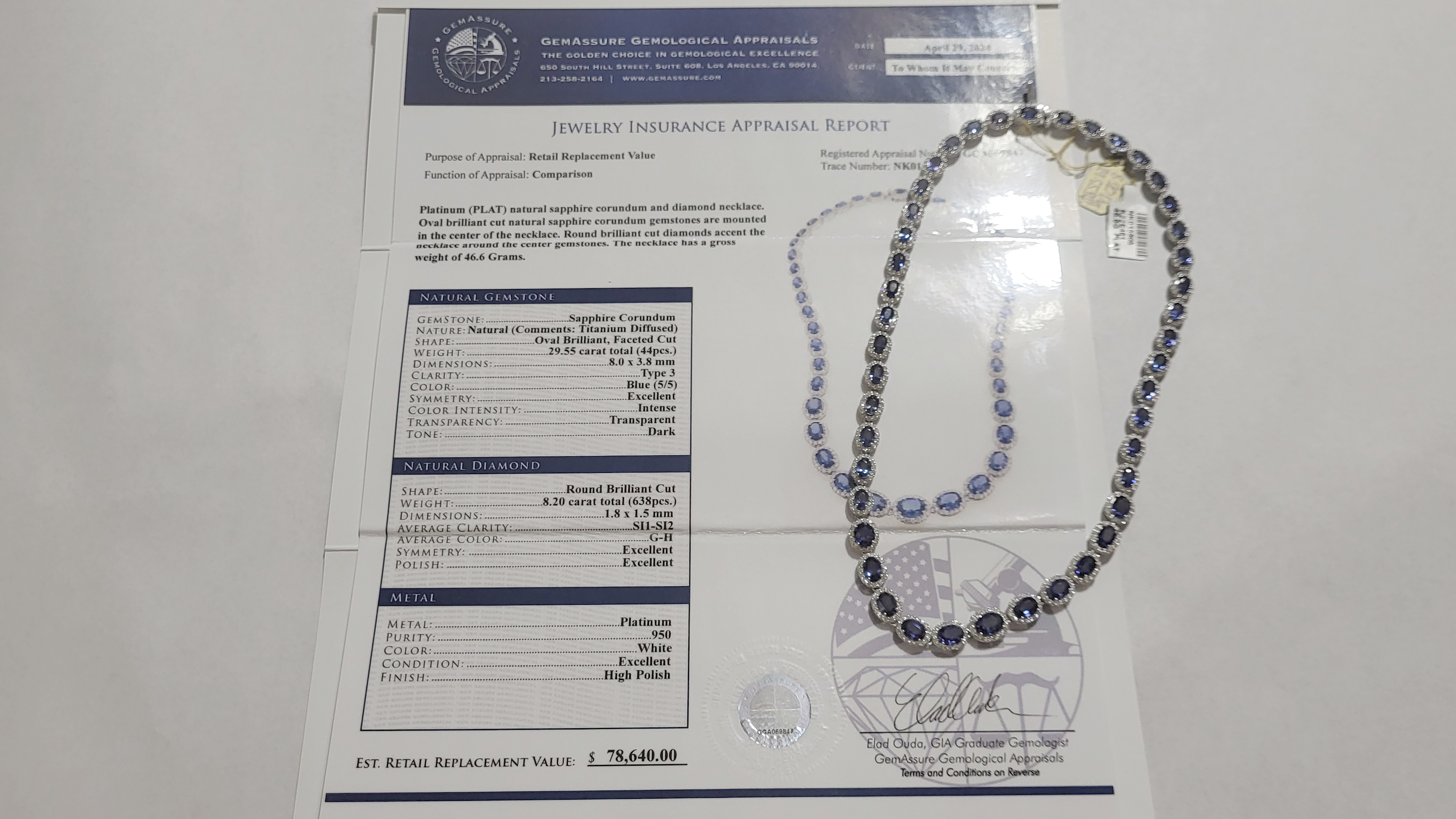 4th Image of a N/A PLATINUM SAPPHIRE DIAMOND