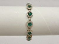 Image 4 of 7 of a N/A 14K GOLD EMERALD DIAMOND
