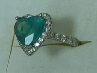 Image 2 of 9 of a N/A 14K WHITE GOLD NATURAL EMERALD BERYL AND DIAMOND