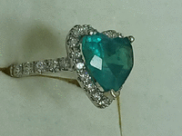 Image 3 of 9 of a N/A 14K WHITE GOLD NATURAL EMERALD BERYL AND DIAMOND