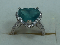 Image 4 of 9 of a N/A 14K WHITE GOLD NATURAL EMERALD BERYL AND DIAMOND
