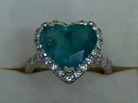 Image 5 of 9 of a N/A 14K WHITE GOLD NATURAL EMERALD BERYL AND DIAMOND