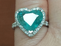 Image 6 of 9 of a N/A 14K WHITE GOLD NATURAL EMERALD BERYL AND DIAMOND