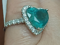 Image 8 of 9 of a N/A 14K WHITE GOLD NATURAL EMERALD BERYL AND DIAMOND