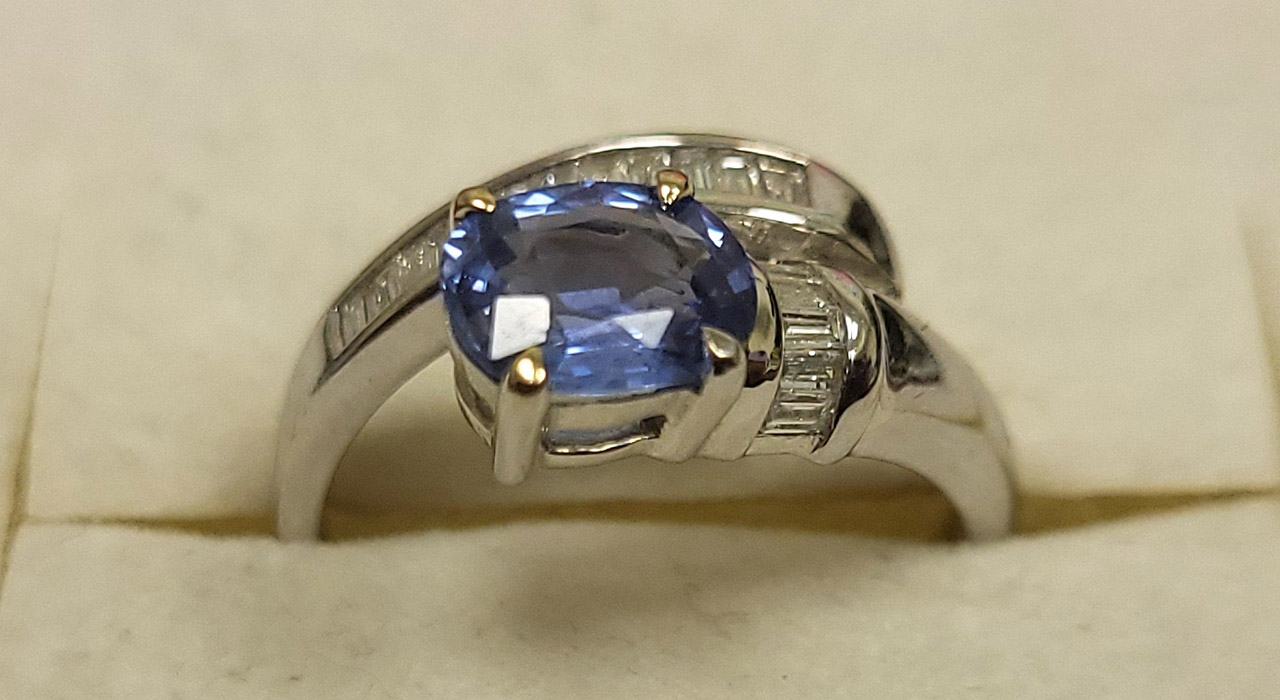 3rd Image of a N/A PLATINUM SAPPHIRE AND DIAMOND