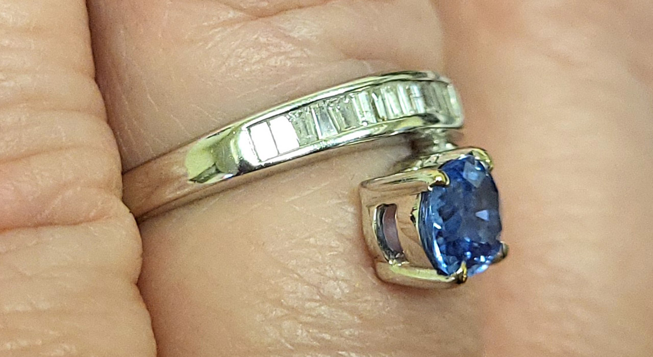 6th Image of a N/A PLATINUM SAPPHIRE AND DIAMOND