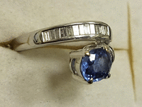Image 3 of 9 of a N/A PLATINUM SAPPHIRE AND DIAMOND