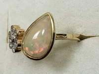 Image 2 of 8 of a N/A 14K YELLOW GOLD DIAMOND AND OPAL