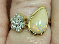 Image 5 of 8 of a N/A 14K YELLOW GOLD DIAMOND AND OPAL