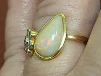 Image 6 of 8 of a N/A 14K YELLOW GOLD DIAMOND AND OPAL