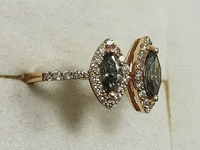 Image 2 of 7 of a N/A 18K GOLD GREEN AND WHITE DIAMOND
