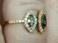 Image 6 of 7 of a N/A 18K GOLD GREEN AND WHITE DIAMOND