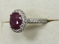 Image 2 of 11 of a N/A 14K WHITE GOLD BURMESE RUBY AND DIAMOND