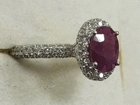 Image 3 of 11 of a N/A 14K WHITE GOLD BURMESE RUBY AND DIAMOND