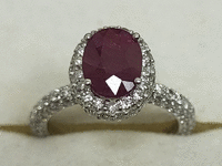 Image 4 of 11 of a N/A 14K WHITE GOLD BURMESE RUBY AND DIAMOND