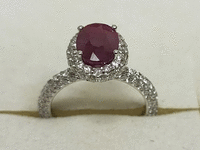 Image 5 of 11 of a N/A 14K WHITE GOLD BURMESE RUBY AND DIAMOND