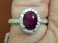 Image 7 of 11 of a N/A 14K WHITE GOLD BURMESE RUBY AND DIAMOND