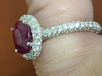 Image 8 of 11 of a N/A 14K WHITE GOLD BURMESE RUBY AND DIAMOND