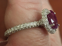 Image 9 of 11 of a N/A 14K WHITE GOLD BURMESE RUBY AND DIAMOND