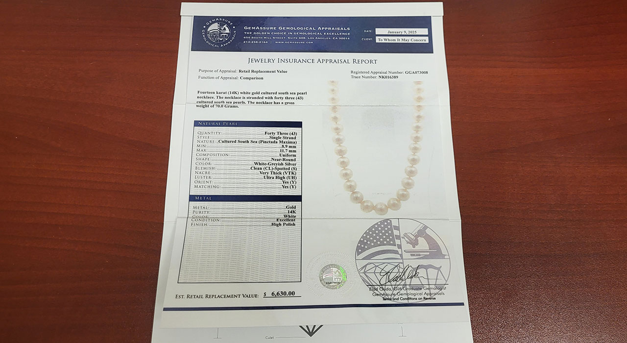 2nd Image of a N/A 14K WHITE GOLD CULTURED SOUTH SEA PEARL