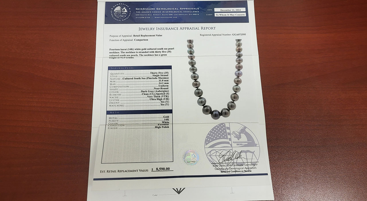 4th Image of a N/A 14K WHITE GOLD CULTURED SOUTH SEA PEARL