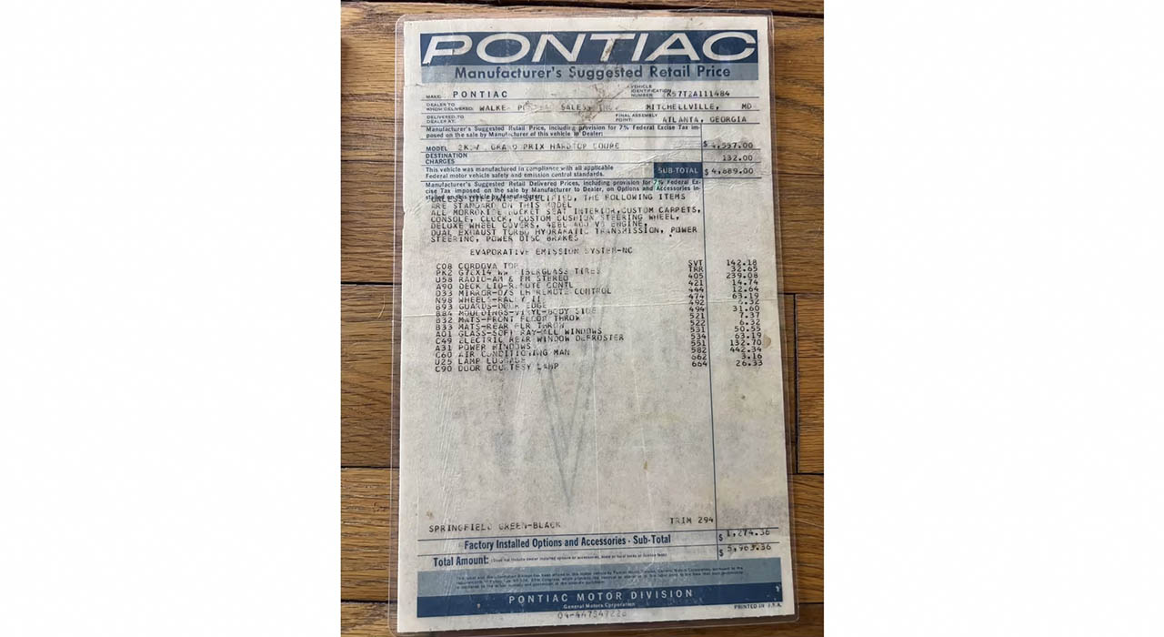 15th Image of a 1972 PONTIAC GRAND PRIX MODEL J