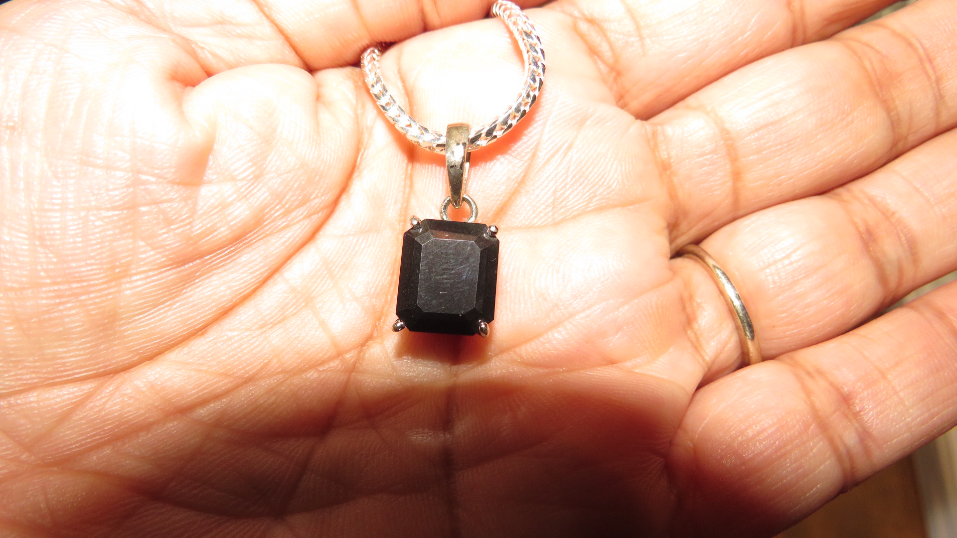 1st Image of a N/A PENDANT 6 CARAT CUSHION CUT BLK DIAMOND