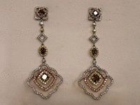 Image 2 of 3 of a N/A 14K MULTI-COLORED DIAMOND DANGLE